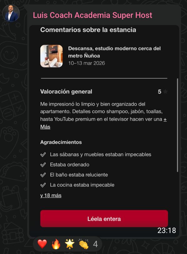 Resultado de alumno de Academia SuperHost