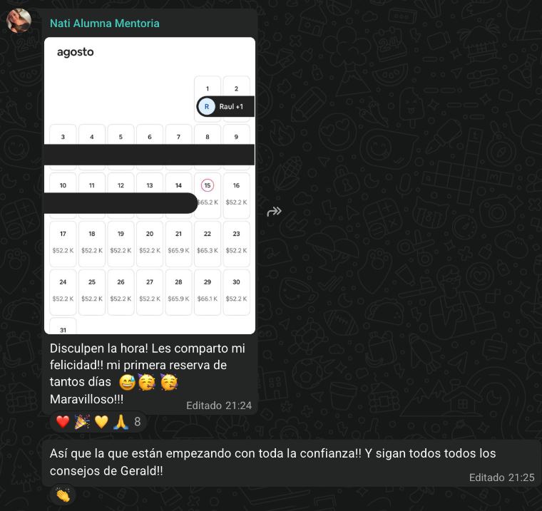 Resultado de alumno de Academia SuperHost