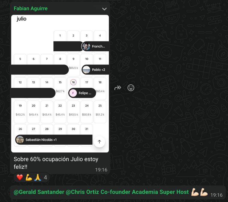 Resultado de alumno de Academia SuperHost