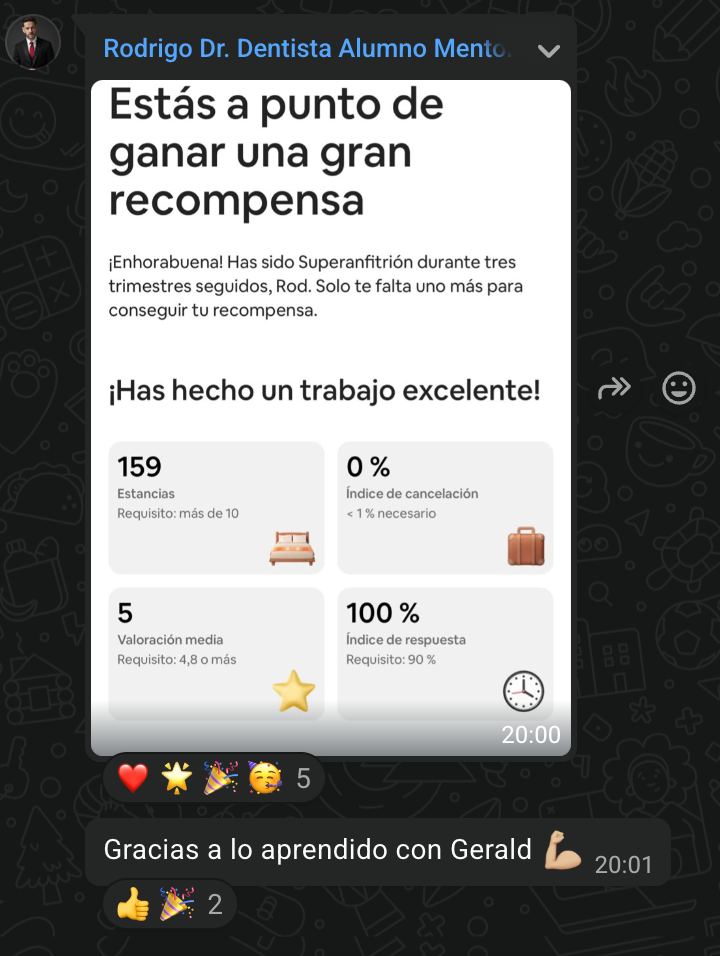 Resultado de alumno de Academia SuperHost