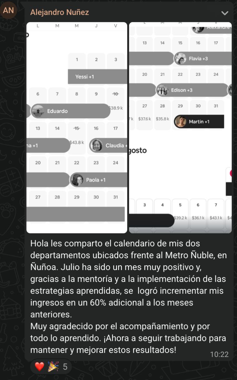 Resultado de alumno de Academia SuperHost